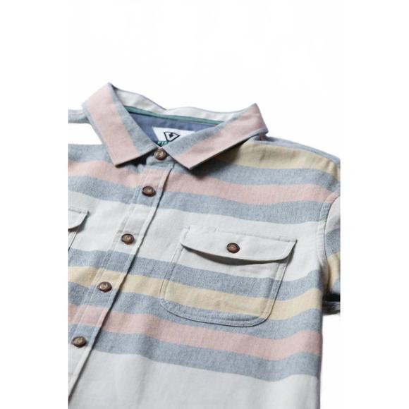 NEW VISSLA men's central coast flannel shirt in bone - Picture 3 of 4